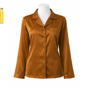 Conjunto de Pijama de Satén Sólido Tejido RTP |   Ropa de Dormir Transpirable de Mezcla de Seda/Algodón de 140 g/m² |   Conjuntos de Ropa de Dormir para Mujer al por Mayor OEM - Product Image 4