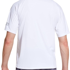 T-shirt Rash Guard unisexe blanc à manches longues avec poche avant, séchage rapide, respirant, Spandex/Polyester 180g, haut de sport - Product Image 2
