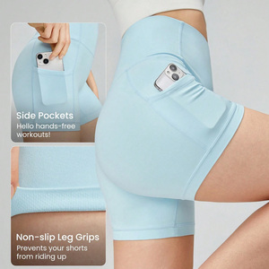 Shorts de yoga taille haute pour femmes, personnalisables, sans coutures, pour les programmes de branding. - Product Image 3