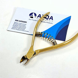 Pince à cuticules de haute qualité plaquée or, en acier inoxydable, outil de soin des ongles pour manucure et pédicure avec lames incurvées - Product Image 4