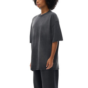 Wholesale 100% Heavyweight Cotton Women's <b>T</b>-Shirt Custom Plain Washed Oversized Crew Neck Short Sleeve Eco-Friendly Breathable - Product Image 2