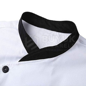 เสื้อเชฟมืออาชีพ ระบายอากาศได้ดี ยืดหยุ่นได้ แขนยาว ผลิตจากโพลีเอสเตอร์/ผ้าฝ้ายถัก ปิดด้วยกระดุม เหมาะสำหรับร้านอาหารและบาร์ - Product Image 4