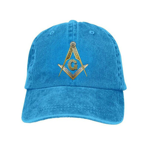 Casquette de baseball de haute qualité Maître Maçon Loge Bleue, ajustable, avec compas maçonnique, modèle G - Product Image 3