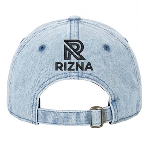 Gorra de Béisbol RIZNA de Mezclilla Twill, 6 Paneles, Ajustable, Unisex, Estilo Casual Vintage, Lavada, con Logotipo Bordado en 3D en el Panel Frontal, Azul, Algodón, Metal - Product Image 5
