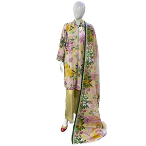 Ensemble Salwar Kameez pour femmes de qualité supérieure, imprimé, mode pakistanaise, tenue 3 pièces pour occasions décontractées et de fête - Product Image 1