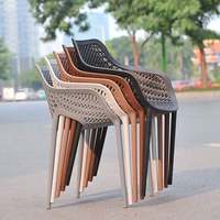 Fauteuil de jardin portable moulé en forme de bateau, orange, haut de gamme, durable, moderne, imperméable, écologique, empilable et confortable