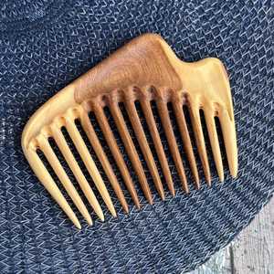 Handmade wooden <b>comb</b> with carving <b>butterfly</b> Wide Tooth <b>Comb</b> detangle <b>comb</b> Natural - Product Image 6