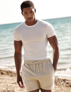 Shorts de survêtement pour hommes, nouvelle mode, en molleton de coton, décontractés pour l'été, avec cordon de serrage à la taille - Product Image 5