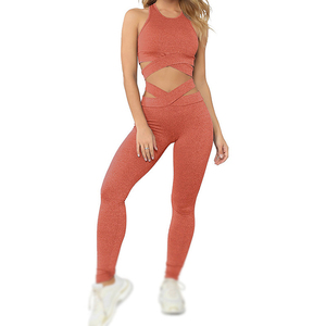Ensemble de sport pour femmes de haute qualité, personnalisable, prix de gros, pantalon et soutien-gorge deux pièces, pour fitness, yoga et autres sports. - Product Image 3