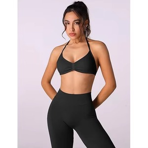 Manufacturing Activewear Yoga Set Halter Sports Bra Soft <b>Seamless</b> <b>Leggings</b> Women Workout Sets Gym Fitness Sets Customized - Product Image 3