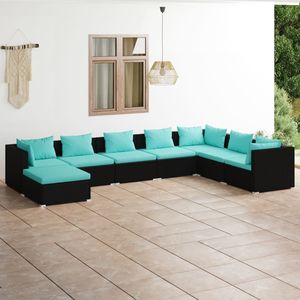 Conjunto de Muebles de Jardín en Negro y Azul Agua, Colección Elegante para Patio - Product Image 1