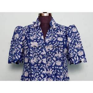 Vestido de Verano de Algodón con Estampado Floral, Hecho a Mano en India, de Manga Corta, para Despedida de Soltera, Ecológico, Regalo Personalizado - Product Image 2