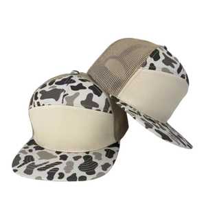Unisex Camouflage Print Trucker <b>Hat</b> Breathable Polyester Cotton Adjustable Flat Brim Street Style Spring <b>Summer</b> Casual - Product Image 1