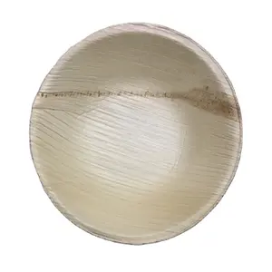 6.5 Inch Round Areca Raw Material Suppliers areca plates india areca leaf disposable dinner ware plates