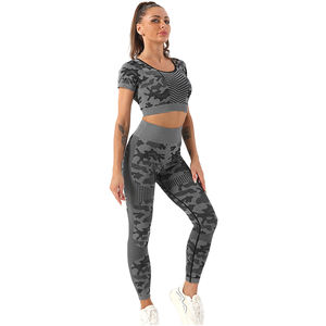 Leggings de yoga sexy de haute qualité, unis, avec impression de logo personnalisé, en tissu extensible, taille haute - Fournisseur en gros, Exportateur en gros - Product Image 2
