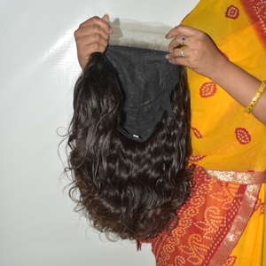 Perruque indienne 66 Closure en cheveux humains Remy de qualité supérieure, aspect naturel, sans colle, pré-épilée, double trame, toutes couleurs, cheveux humains - Product Image 3