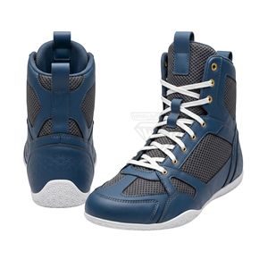 Zapatos de boxeo para hombre, color azul pizarra, de media caña, antideslizantes, con cordones, transpirables, para entrenamiento en el ring, de cuero. - Product Image 2
