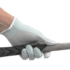 Genuine leather left hand golf glove Non-slip white navy <b>hook</b> and loop Unisex durable leather sports glove - Product Image 3