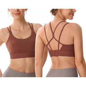 Custom Logo Crisscross Straps Backless Sport Sport <b>Top</b> <b>Cross</b> Beautiful Back Gym Bra Seamless Shockproof Yoga Bra for Women - Product Image 4
