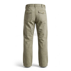 Pantalon sur mesure coupe droite style Guerre civile en toile légère, écologique, infroissable, avec coutures renforcées, ajustement souple, tissu lisse - Product Image 2