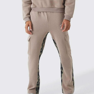 Survêtement unisexe beige à capuche, patchwork camouflage, pantalon de jogging décontracté pleine longueur avec poches latérales, taille élastique, idéal pour l'hiver, 100% coton - Product Image 3
