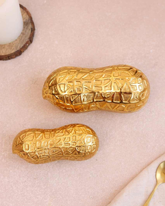 Juego de 2 bandejas de lujo doradas de aluminio con forma de cacahuete, platos decorativos para aperitivos, cuencos para frutos secos, para mesa de alta gama - Product Image 3
