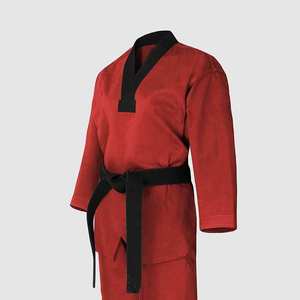 Uniforme de Taekwondo rouge, Dobok d'arts martiaux, Karaté Gi, combinaison d'entraînement respirante, unisexe, adulte - Product Image 1