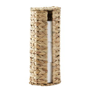 Panier porte-papier toilette en jacinthe d'eau naturelle fait main avec couvercle, bac de rangement en osier pour la décoration de la salle de bain - Product Image 5