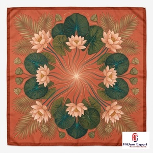 Elegant <b>Square</b> <b>Scarf</b> Custom Digital Print Lightweight <b>Silk</b> Feel Fabric Premium Fashion Accessories OEM ODM Manufacturer Bulk - Product Image 1