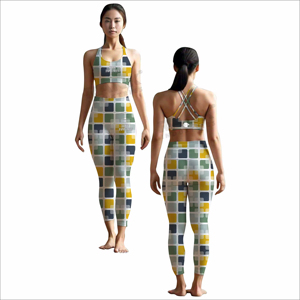 High Waisted Leggings And Matching Sports <b>Bra</b> Yoga Sets For Women Activewear Women Gym Yoga Sets - Product Image 4