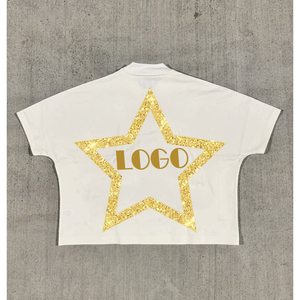 T-shirt en éponge surdimensionné à épaules tombantes lavées-350 Gsm Heavyweight 100% Cotton Polyester High - Product Image 5