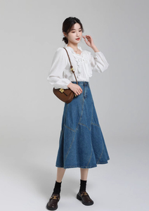 Nouvelle Collection 2026 : Jupes en jean ajustées décontractées pour femme, style skinny, été-automne, avec ceinture écologique respirante – Vente en gros - Product Image 3