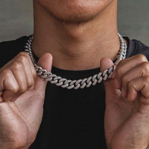 สร้อยคิวบาลิงค์เพชรเงินแท้ 925 คุณภาพพรีเมียม สำหรับผู้ชายและผู้หญิง เครื่องประดับแฟชั่น ของขวัญ ราคาไม่แพง - Product Image 4