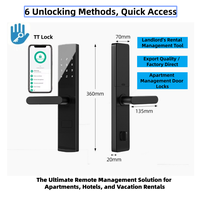 Cerradura Inteligente con App TTLOCK, 6 Métodos de Desbloqueo, Tarjeta de Memoria de Aluminio, Alta Seguridad, Puerta de Aluminio Clase C, para Hogares, Alquileres y Apartamentos