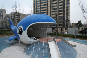 Tobogán Infantil Comercial con Diseño de Ballena Azul, Ecológico, de Acero, <span class=keywords><strong>para</strong></span> <span class=keywords><strong>Parques</strong></span> de Diversiones y <span class=keywords><strong>Ejercicio</strong></span> al Aire Libre - Product Image 4