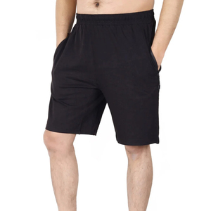 Pantalones cortos de hombre de algodón 100%, estilo hip hop, de color sólido, con bolsillo lateral con cremallera, fáciles de usar, diseño más reciente. - Product Image 1