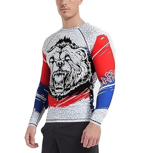 Wholesale Rohzen Sports Custom Printed Spandex <b>Compression</b> Rashguard Long Sleeves Logo Heat-Transfer Breathable Quick Dry - Product Image 5