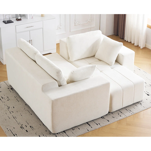 COMPRESSION <b>SOFA</b> Living Room Modern Linen Fabric Sectional <b>Sofa</b> OEM brand name High Density Sponge Metal - Product Image 3