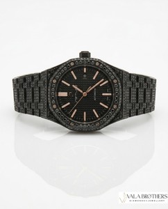 Montre Vala's Watch, chronographe sport en alliage de quartz, diamant octogonal, 42 mm, analogique, verre saphir, fermoir déployant, luxe pour homme, étanche - Product Image 4