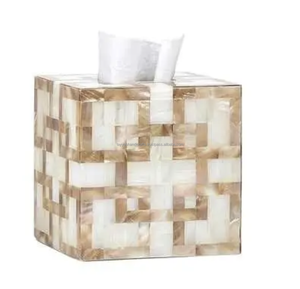 Caja de pañuelos con incrustaciones de hueso de lujo, caja de pañuelos hecha a mano con incrustaciones de hueso a la venta a granel de La India - Product Image 3