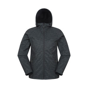 Chaqueta Premium Softshell para Hombre con Capucha, a la Moda, para Exteriores, Impermeable, Transpirable, Cortavientos, con Cierre Frontal y Estampado - Product Image 1