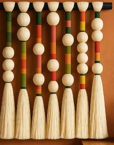 Décoration murale moderne en fibre, boule sphérique, macramé, suspension murale décorative, designs artistiques, décoration intérieure - Product Image 3