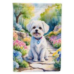 Bandera de jardín de camino de primavera maltés Multicolor, Bandera de buzón decorativa y ilustraciones de Patio para patio, camas de flores, Bandera de tamaño de jardín - Product Image 1