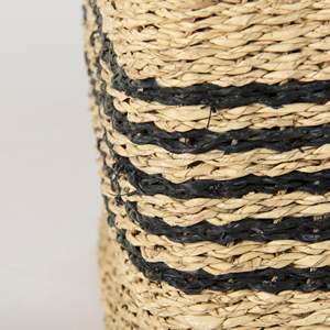 Handwoven Natural Seagrass <b>Storage</b> <b>Basket</b> with Black Stripe for Home Use Wholesale Made in Vietnam - Product Image 4