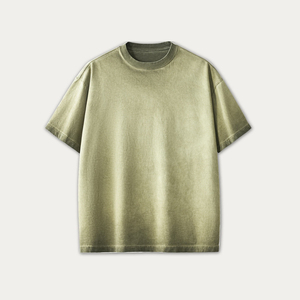 Camiseta de Gran Tamaño para Hombre, Estilo Hip Hop, 100% Algodón, Lavado Ácido, Cuello Redondo, Estilo Vintage - Product Image 4