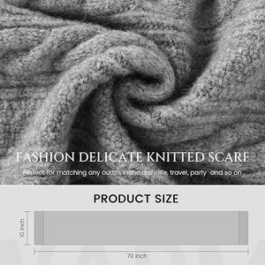 Premium OEM Unisex Knitted Scarf - Custom Private Label <b>Wrap</b> - Soft Ribbed Knit Winter <b>Neck</b> Accessories - Product Image 6