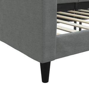 Lit de Jour Double en Bois Massif avec Tissu Gris Foncé (100% Polyester) Combinaison Métal et Bois Catégorie Canapés-lits - Product Image 6