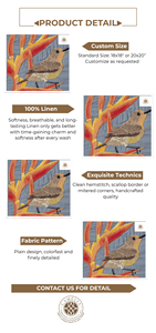 Serviette brodée avec des oiseaux et des fleurs tropicales, ajoute de la chaleur et des accents vibrants. - Product Image 3