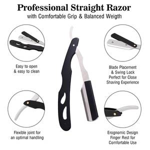 Morje Surgical Logo Folding <b>Razor</b> Stainless Steel <b>Blade</b> Plastic Handle Face Shaving Tool Barber Shop Use <b>Single</b> <b>Blade</b> Manual - Product Image 4