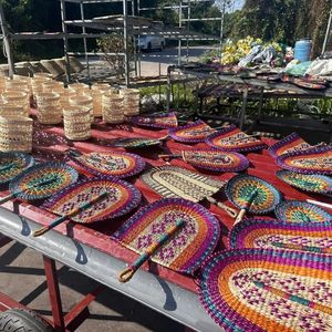 BEST SELLING Sustainable Handmade Seagrass Hand Fan Rustic Woven Straw Cooling Fan For Bridal Shower Party <b>Gift</b> Export - Product Image 6